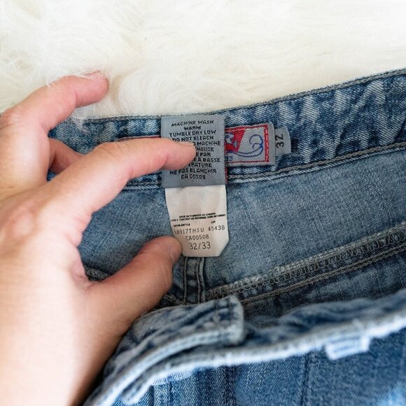 !TRUE VINTAGE 90s! AUTHENTIC SILVER JEANS LIGHT WASH WIDE LEG SZ 32 - Picture 4 of 10